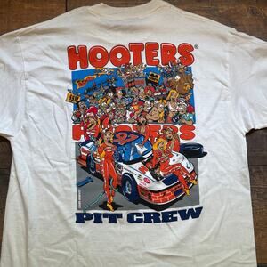 Hooters‎ Racing Pit Crew Mens T-Shirt 1990s Size XL